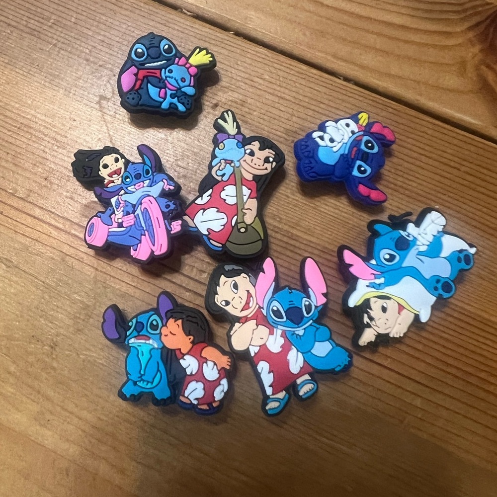 Set Of 7 Lilo And  Stitch Shoe Charms Compatible With Crocs  New